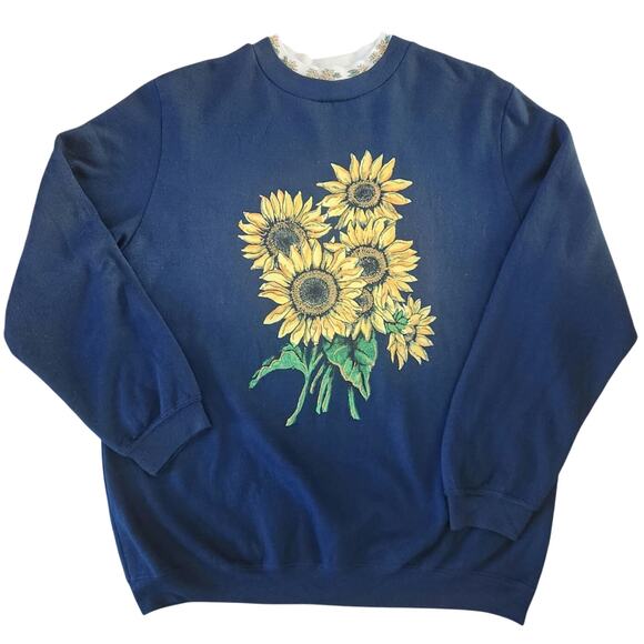 Vintage BLAIR sunflower crewneck size large women's - Picture 2 of 6